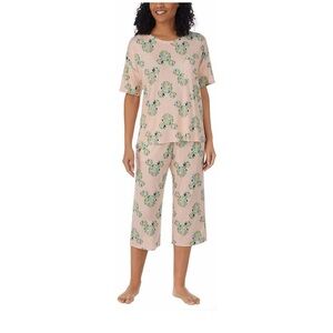 Disney Womens 2 Piece Capri Pajama Set